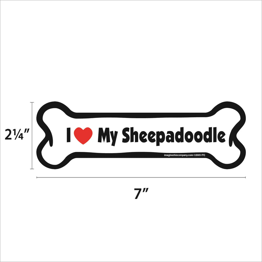 Sheepadoodle Bone Magnet