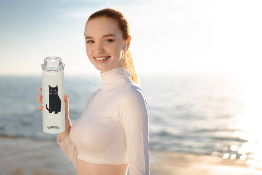 Black Cat Stainless Steel Water Bottle 24 Oz. Serengeti