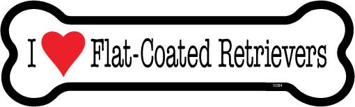 Flat-Coated Retriever I (heart) Flat-Coated Retrievers Bone Shaped Magnet