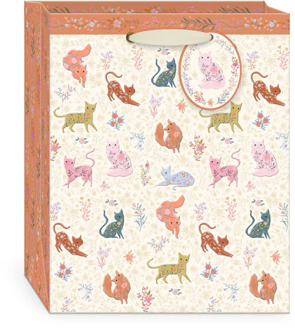 Cats Wildflower Pets Medium Vertical Floral Gift Bag