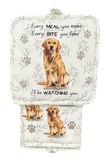 Golden Retriever, oven mitt set
