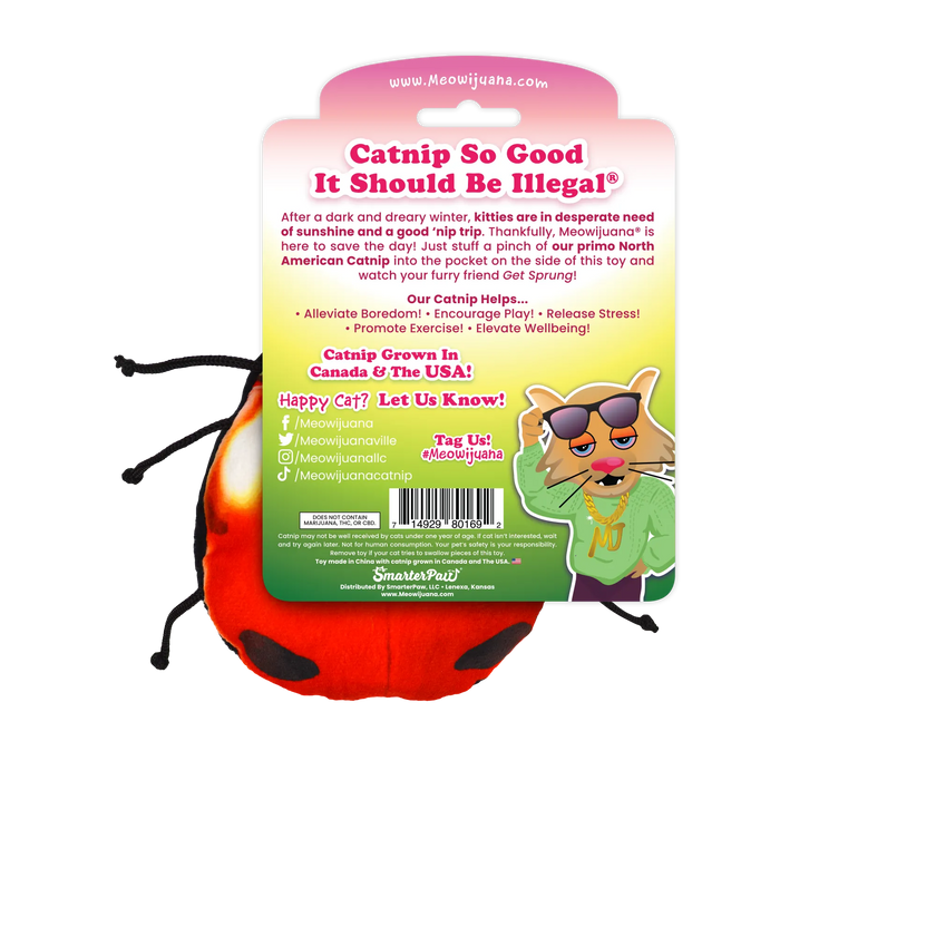 Meowijuana® Get Sprung Lady Bug Refillable Cat Toy
