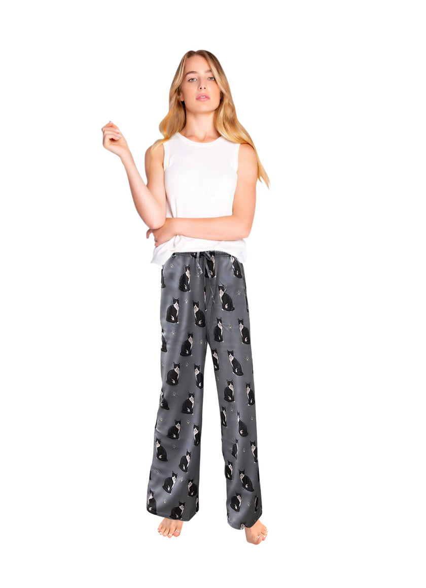 Black and White Cat Pajama Bottoms