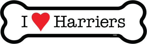 Harrier I (heart) Harriers Bone Shaped Magnet