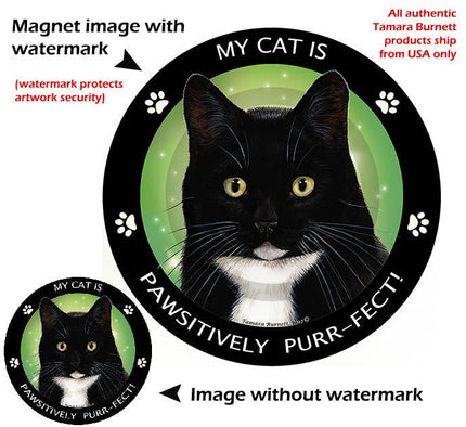 Tuxedo Cat My Best Friend Circular Magnet