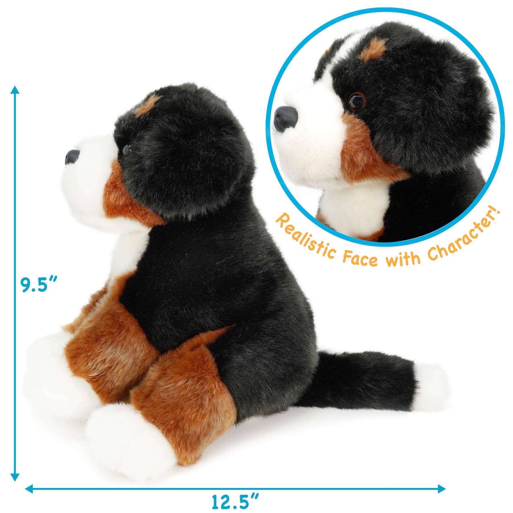 Plush Bernese Mt. Dog Bastien The Bernese Mountain Dog Stuffed Animal Plush