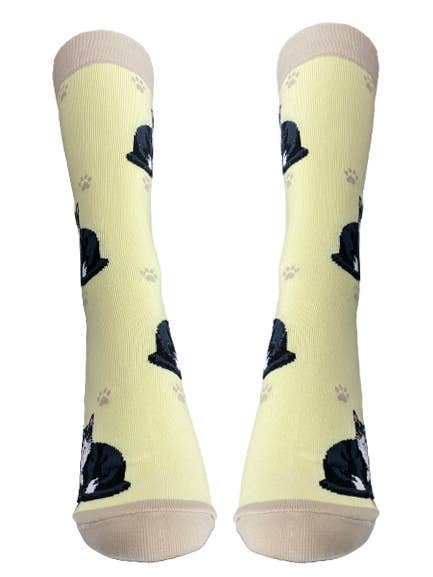 Black and White Cat Socks Unisex