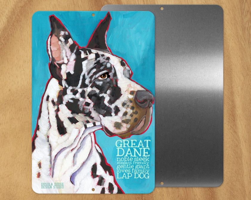 Great Dane (Harlequin Cropped) -UD Metal Sign