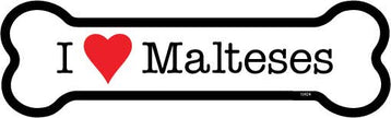 I (heart) Malteses Bone Shaped Magnet