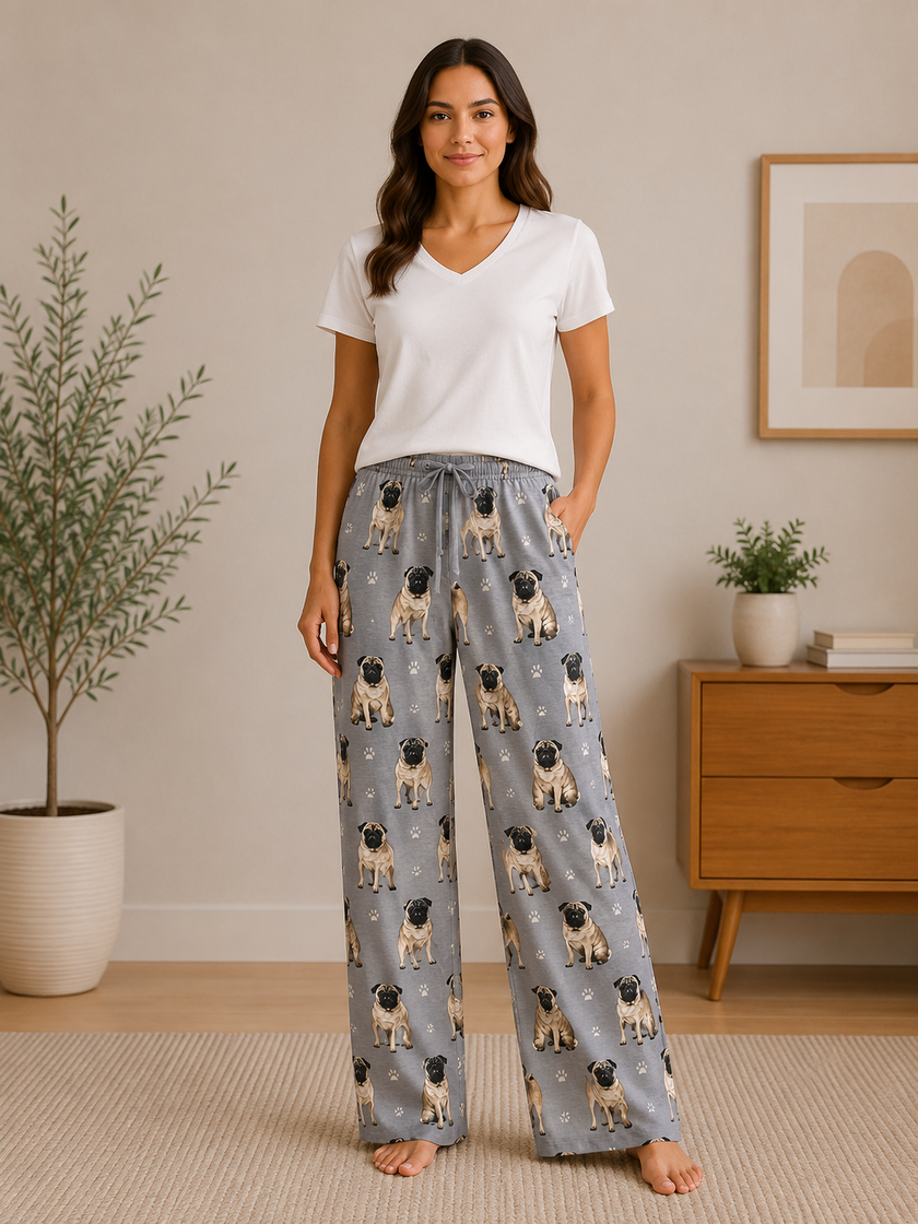 Pug Pajama Bottoms Pet Lover Pajama Pants