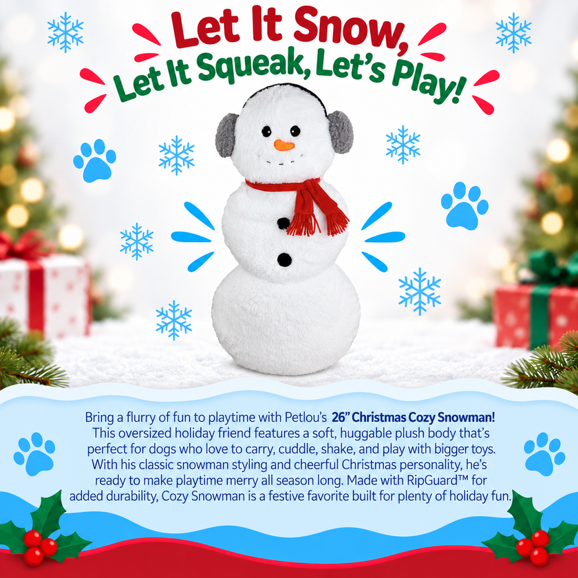 Dog Toy Snowman Cozy 26