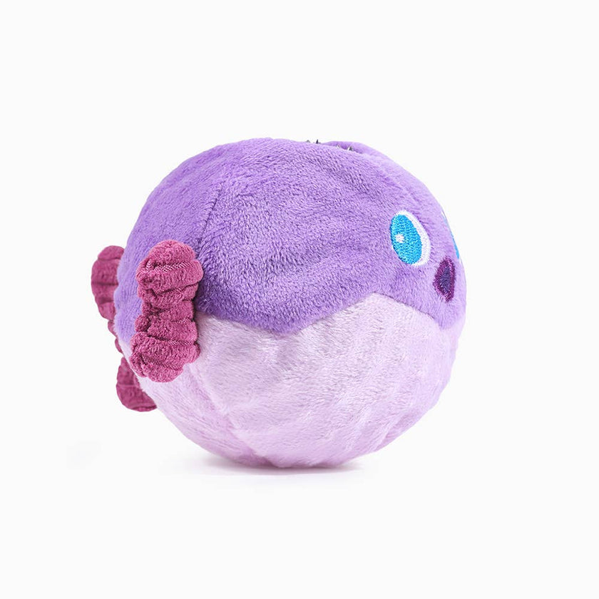 Dog Toy Puffer Fish Plush Covered Spiky Ball Toy