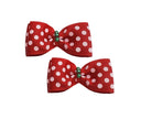 Canine Clips Red with White Dots