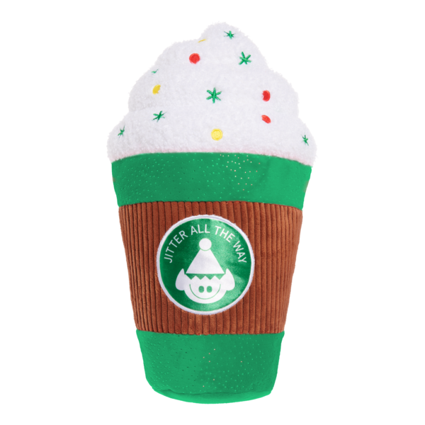 BARK Holiday Jitter All The Way Latte Christmas Plush Dog Toy