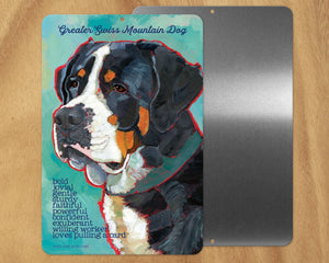 Greater Swiss Mountain Dog (Side View) -UD Metal Sign