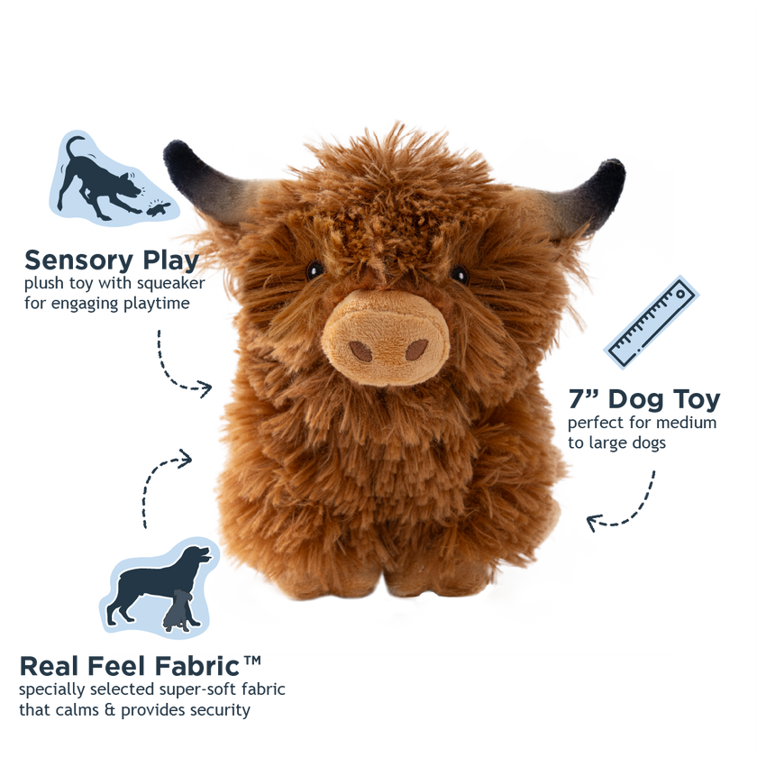 Highland Cow with Squeaker Dog Toy