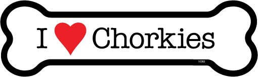 Chorkie I (heart) Chorkies Bone Shaped Magnet