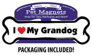 I Love My Grandog - Bone Car Magnet