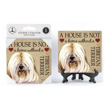 Tibetan Terrier (White) - A House Is Not A Home Coaster