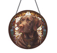 Brown Lab Acrylic Suncatcher with Chain