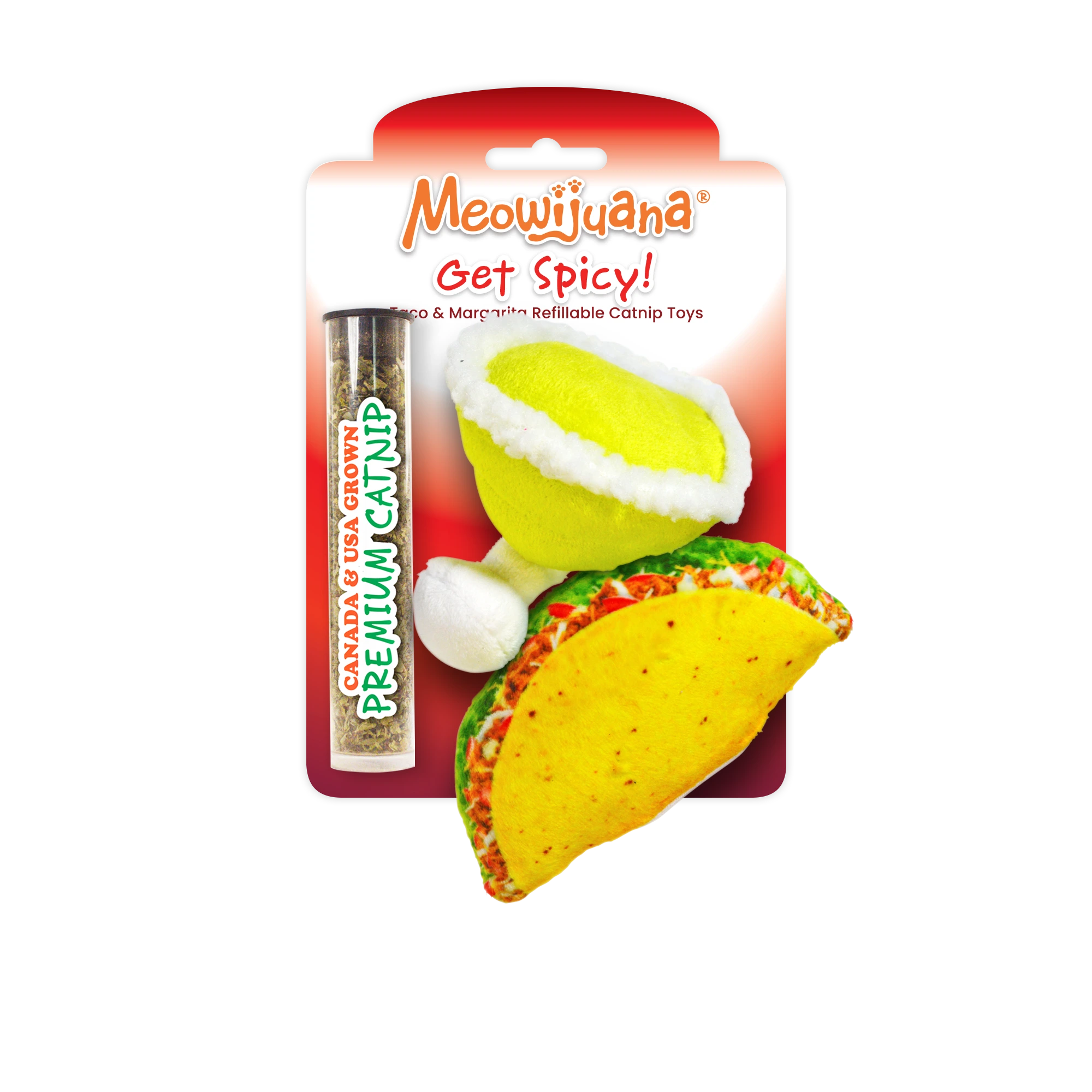 Meowijuana® Get Spicy Taco Margarita Catnip Toy 2-Pack