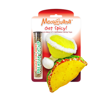Meowijuana® Get Spicy Taco Margarita Catnip Toy 2-Pack