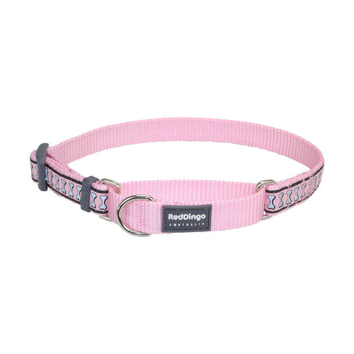 Martingale Dog Collar Reflective Bones Pink