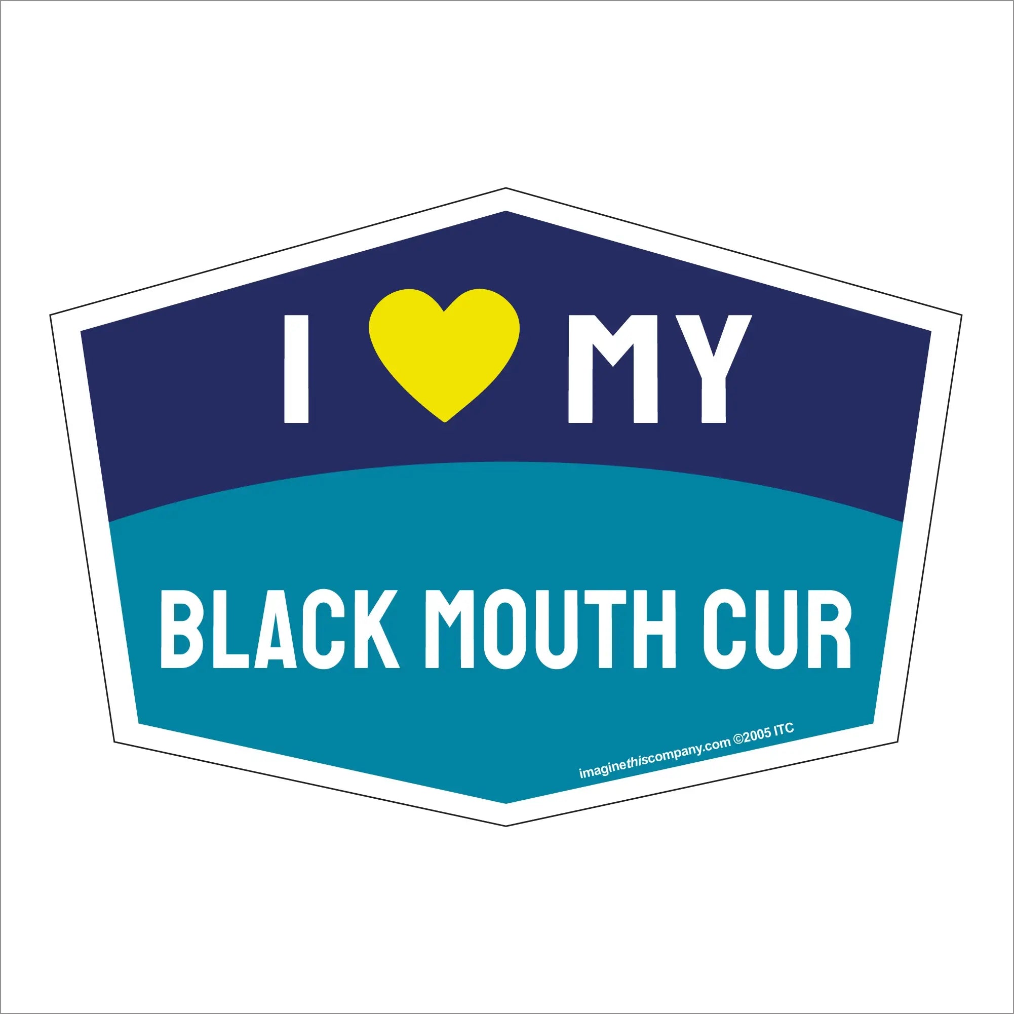 I Love My Black Mouth Cur Hexagon Shaped Magnet