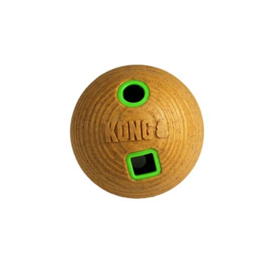 Dog Toy Treat Ball KONG® Bamboo Feeder Ball Dog Enrichment Toy Medium