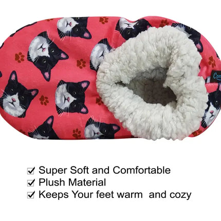 Black and White Cat Slippers