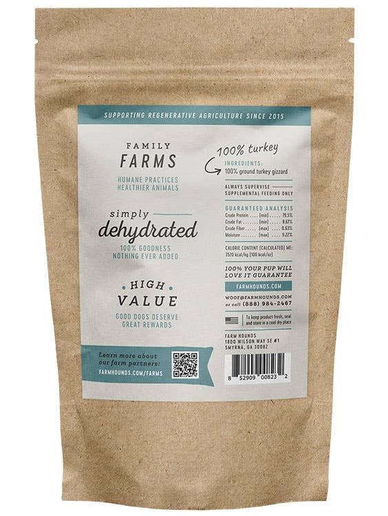 Turkey Gizzard - All-Natural Dog Treats - 4oz