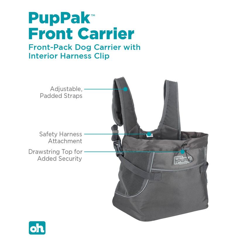 Outward Hound PupPak Dog Front Carrier Medium Grey