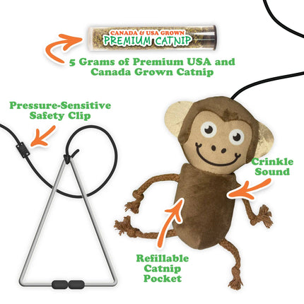 Meowijuana® Jump 'n' Jamb Funky Monkey Interactive Cat Toy