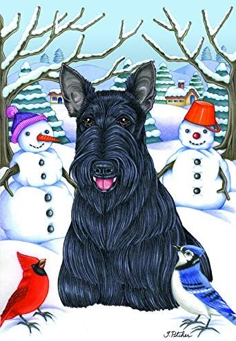 Scottish Terrier (Winter) Large Flag