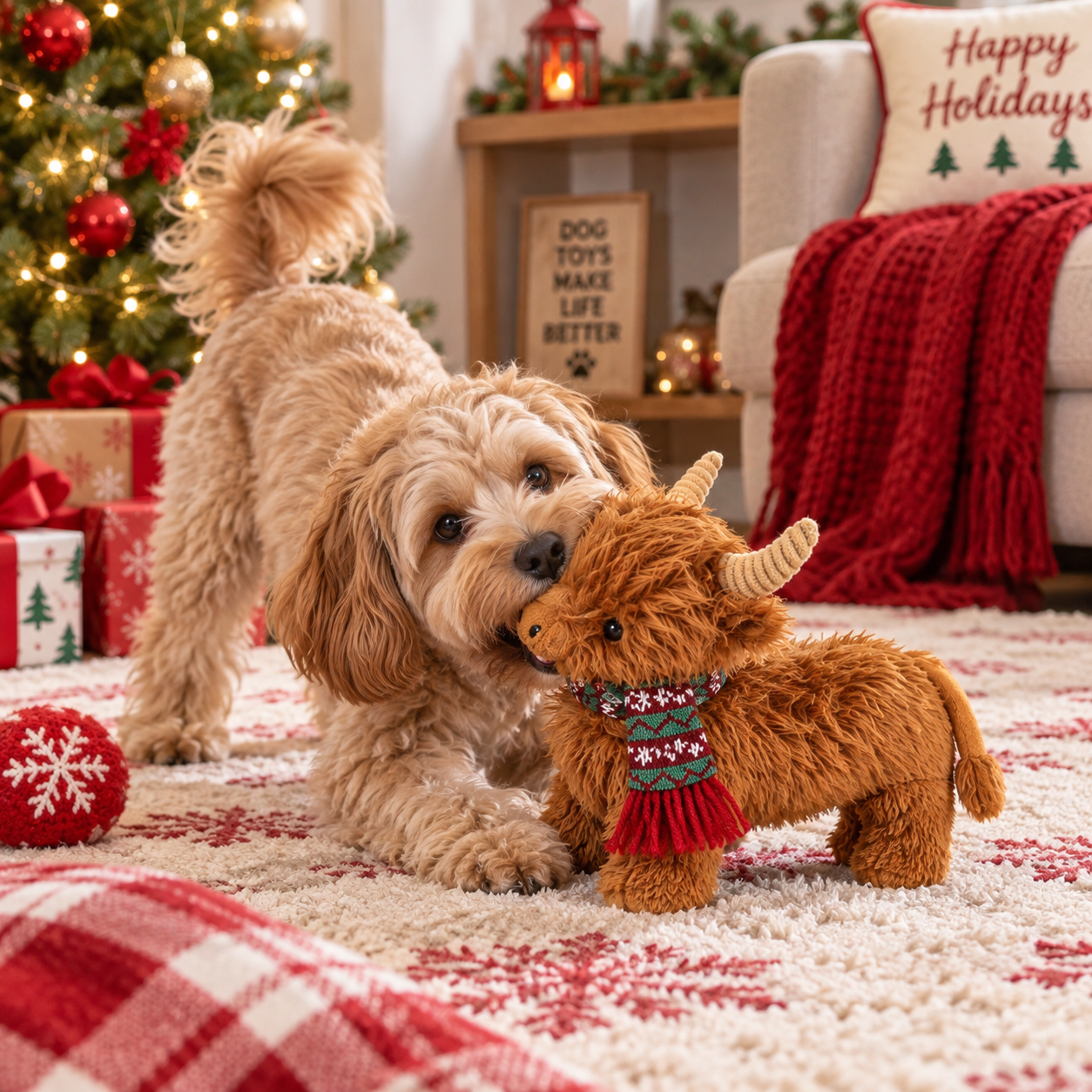 Dog Toy Highland Cow 12