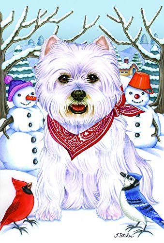 Westie (Winter) Large Flag