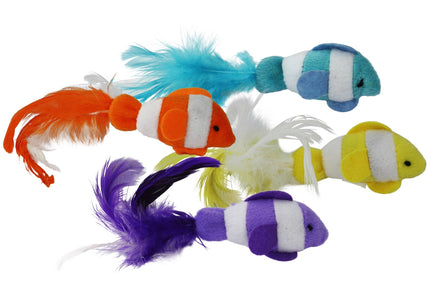 Multipet Clown Fish Cat Toy Assorted Colors 2pk 6