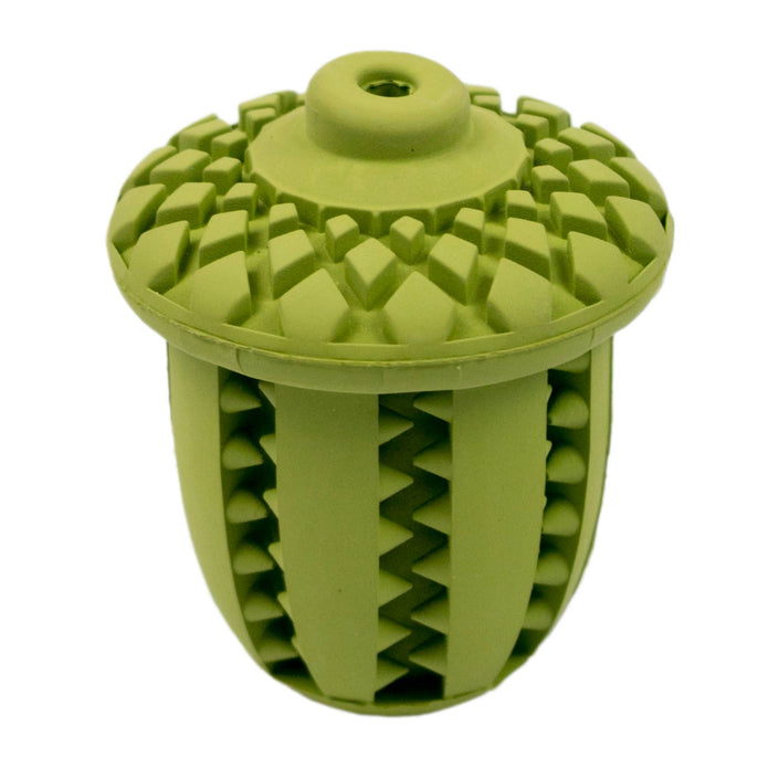 Dog Toy Green Acorn Natural Rubber Toy