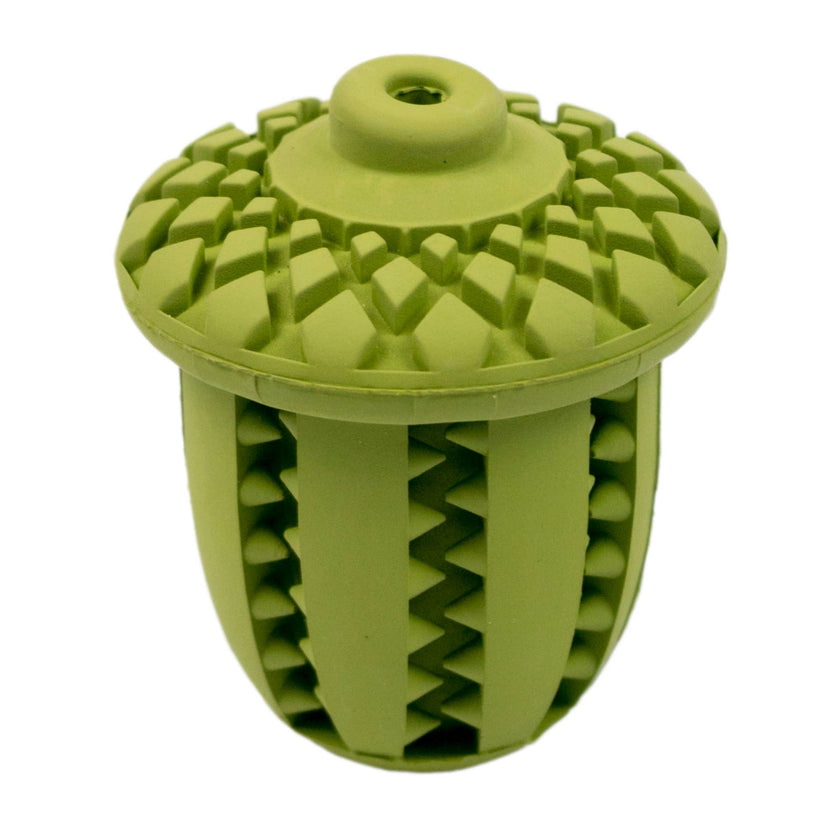 Dog Toy Green Acorn Natural Rubber Toy
