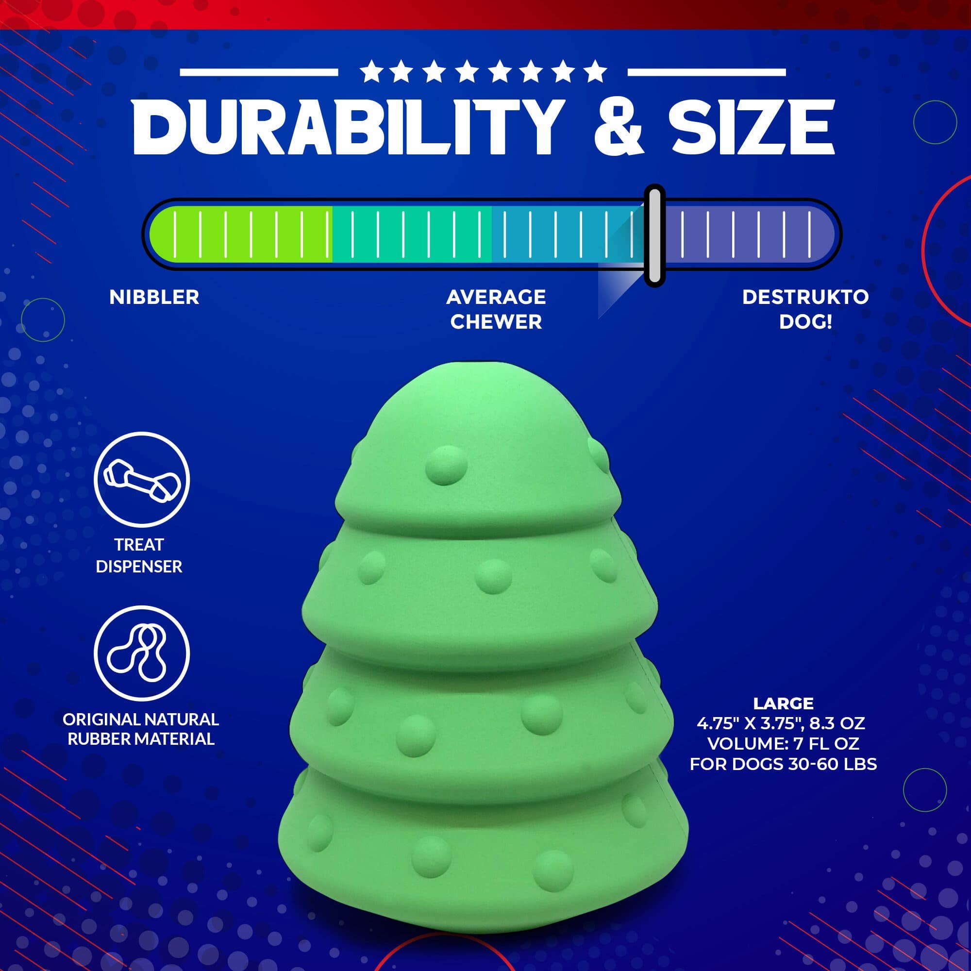 Christmas Tree Dog Toy Durable Rubber Chew Toy