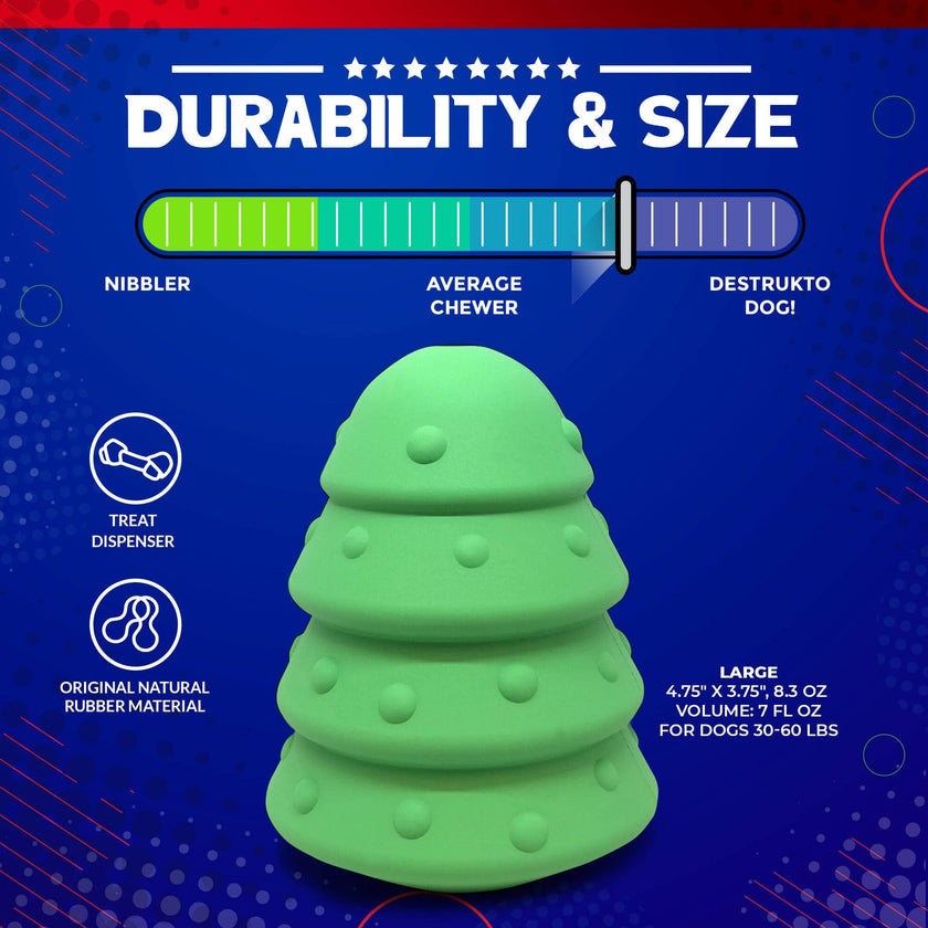 Christmas Tree Dog Toy Durable Rubber Chew Toy