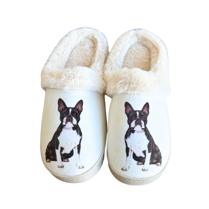 Boston Terrier Dog Pet Lovers Comfy Snuggs Slippers