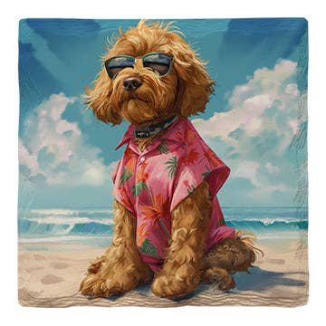 Golden Doodle Beach Dog | Drink Coaster