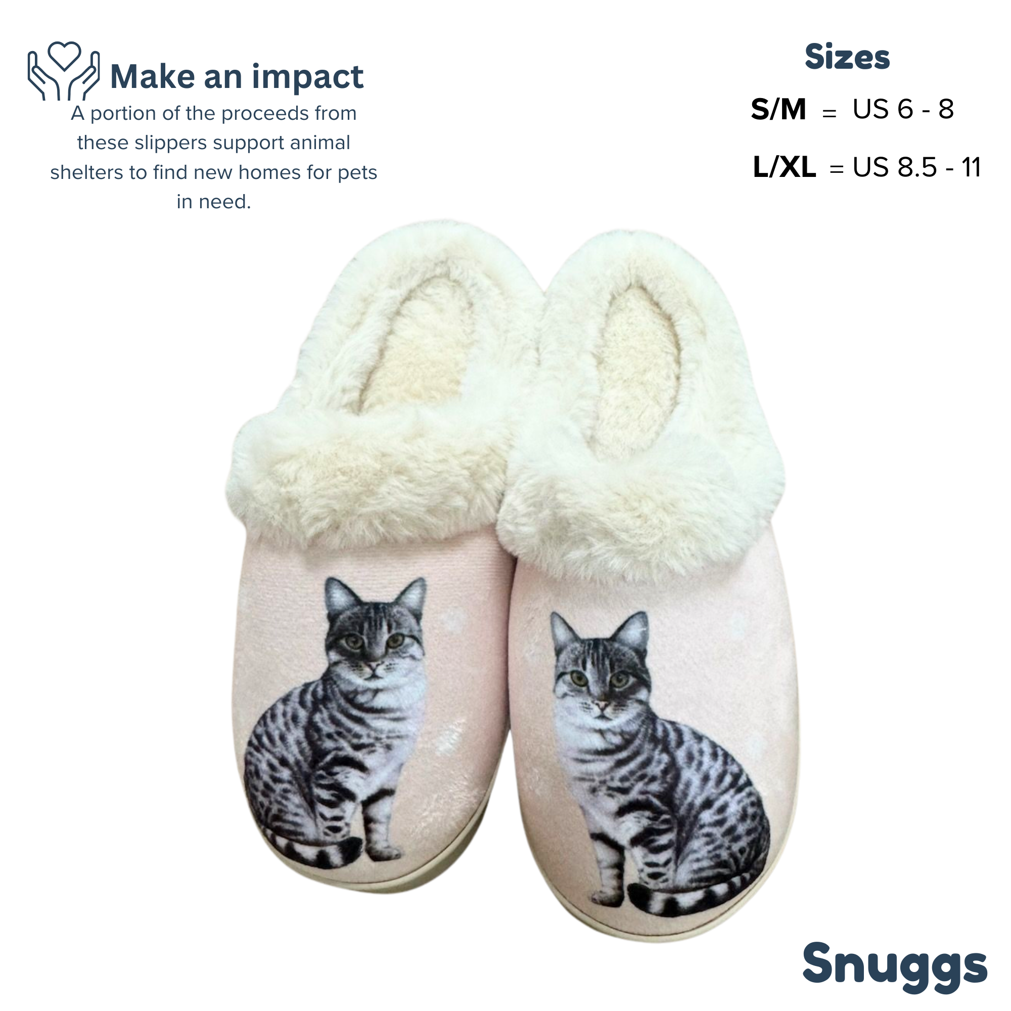 Cat Silver Tabby Cat Pet Lovers Comfy Snuggs Slippers