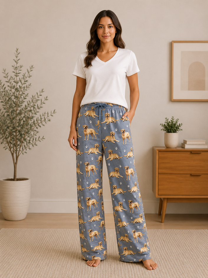 Labrador Yellow Pajama Bottoms Pet Lover Pajama Pants