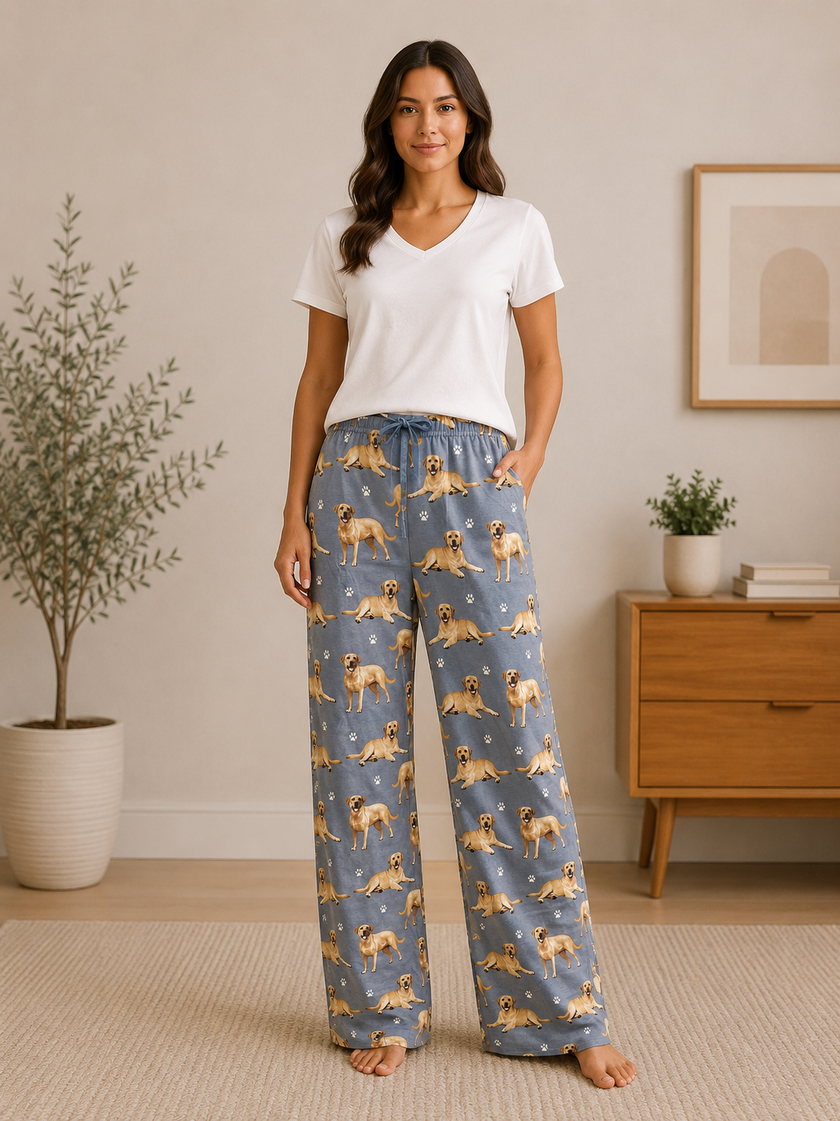 Labrador Yellow Pajama Bottoms Pet Lover Pajama Pants