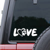 Love Dog Paw White Vinyl Window Sticker Decal