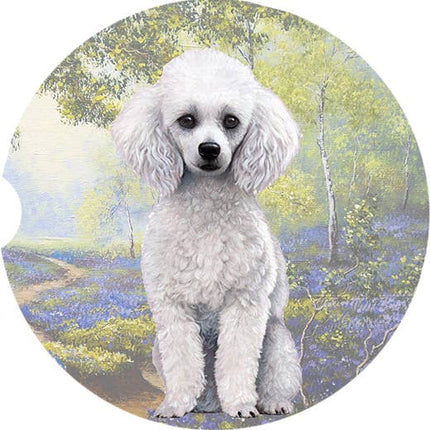 Poodle White Car Coaster