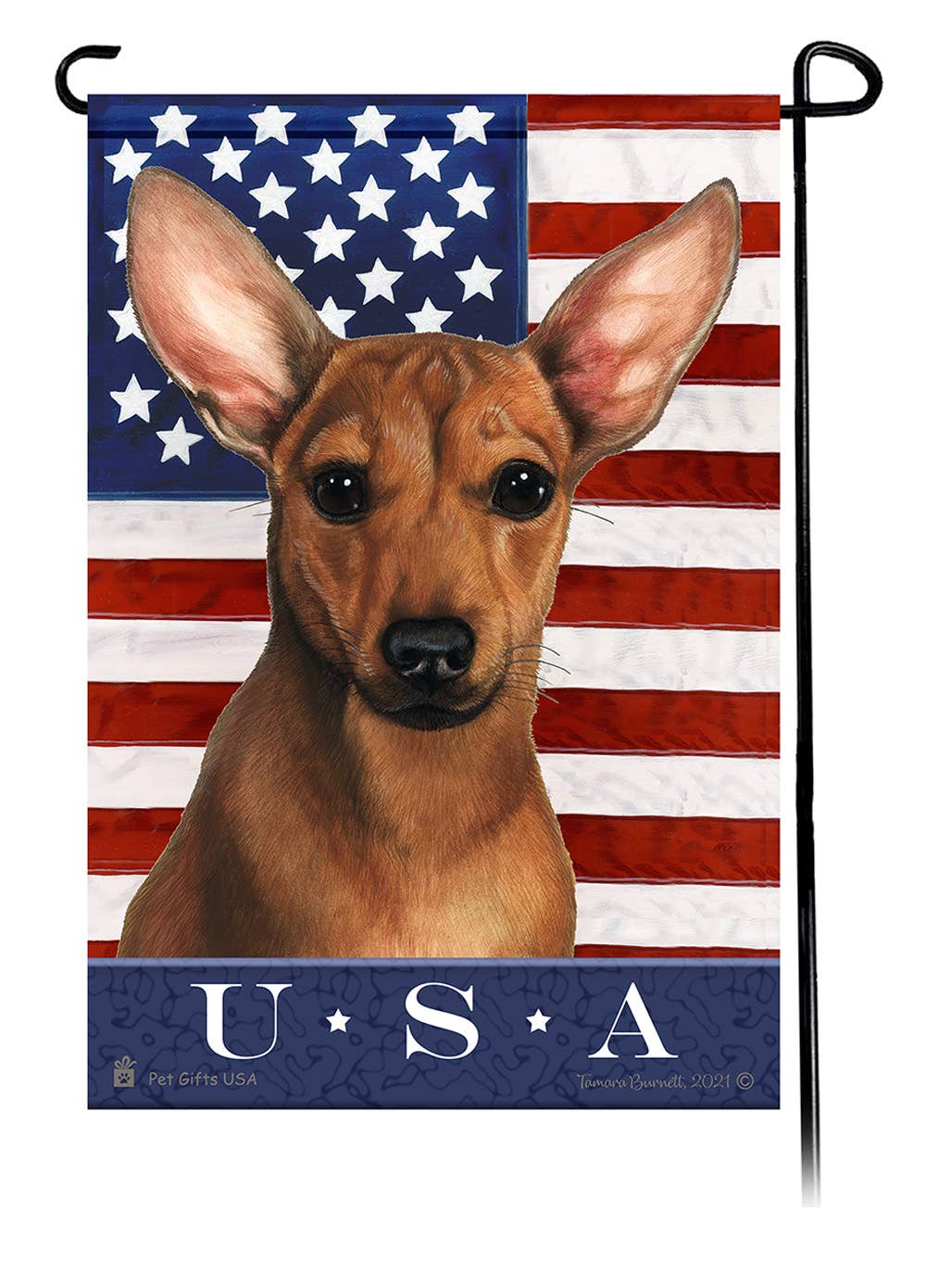 Chiweenie Red True Blue Garden Flag