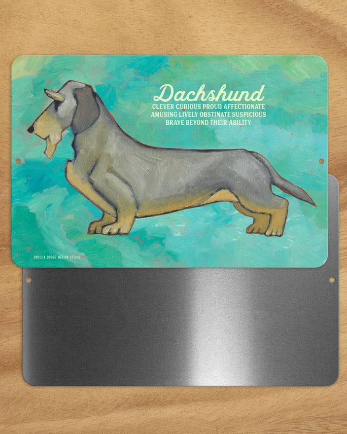 Dachshund (Long Hair Grey) -UD Metal Sign